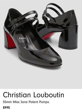 Christian Louboutin Black Patent Miss Jane 55mm Pumps/NIB/NEVER WORN/Gorgeous!